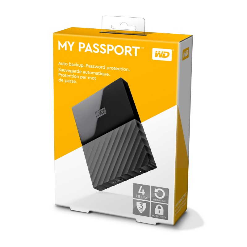 Disque-dur externe 2TB/ 4TB USB 3.2 WD My Passport Noir - CAPMICRO
