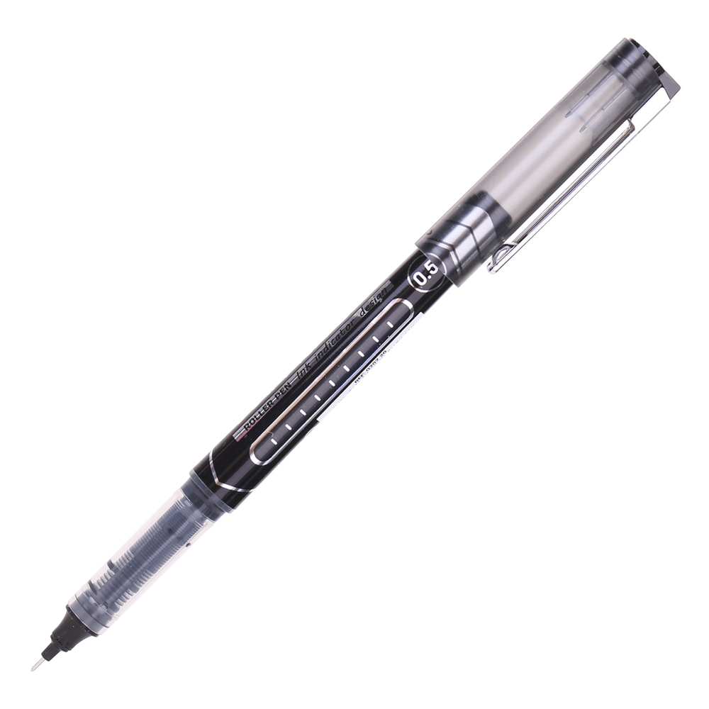 Paquet 12 Stylos Roller Pen Deli Mate  Q20220 0.5mm Noir