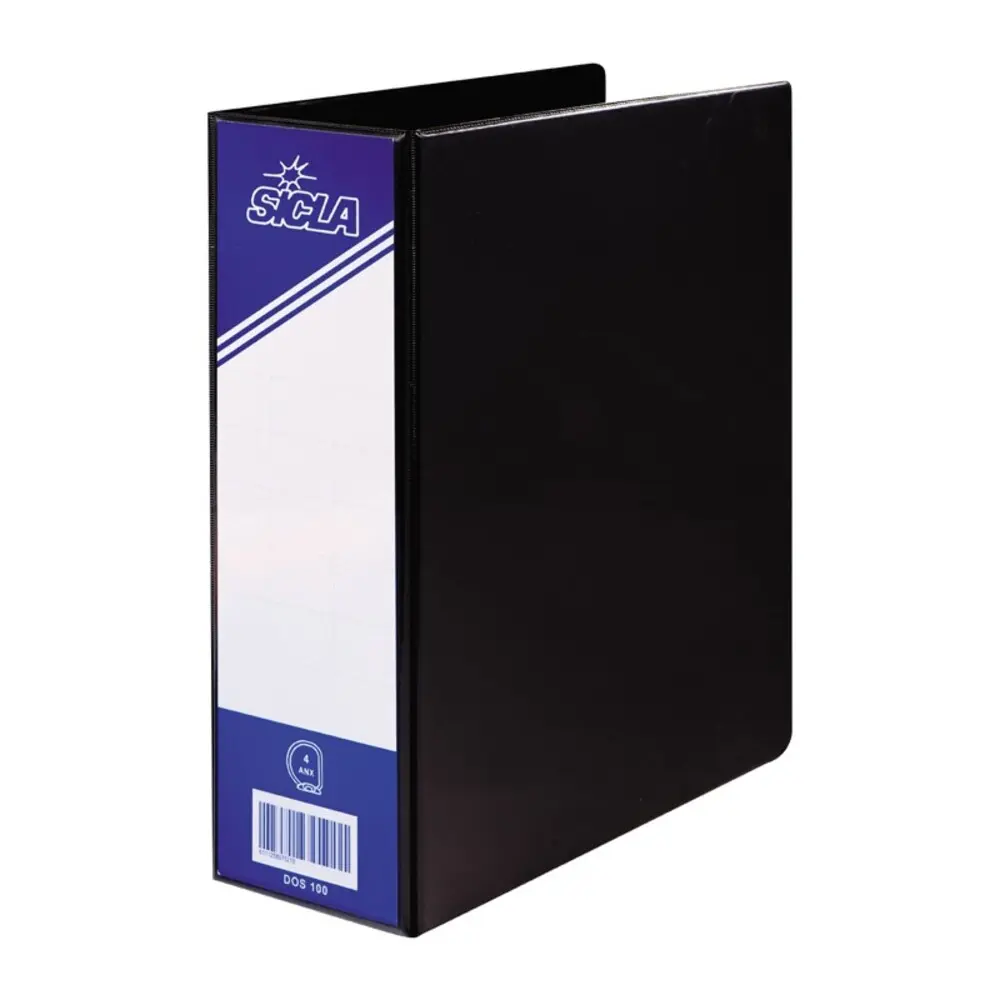 Classeur 4 Anneaux 36x26 Person. 8 CM Sicla Noir