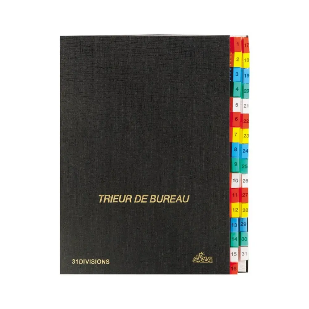 Trieur De Bureau Numérique 31 Simili Sicla Noir
