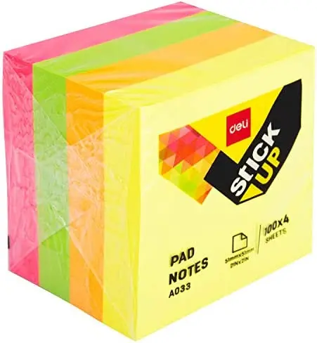 Post-it 51x51 Stick-up Neon DelI EA03303 Bloc 100x4 2X2