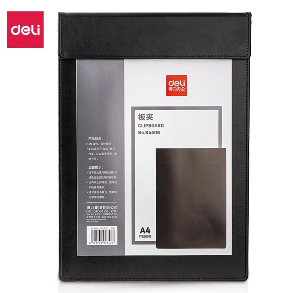 Porte Bloc Note Deli 64506 A4 Simili Aimant Gris