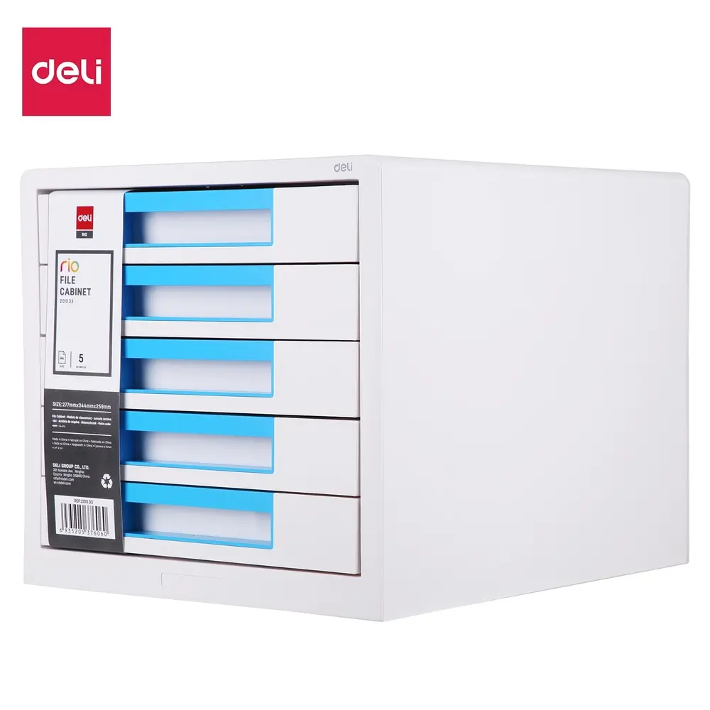Module De Classement Deli 5 Tiroirs EZ01033 Blanc/Cyan