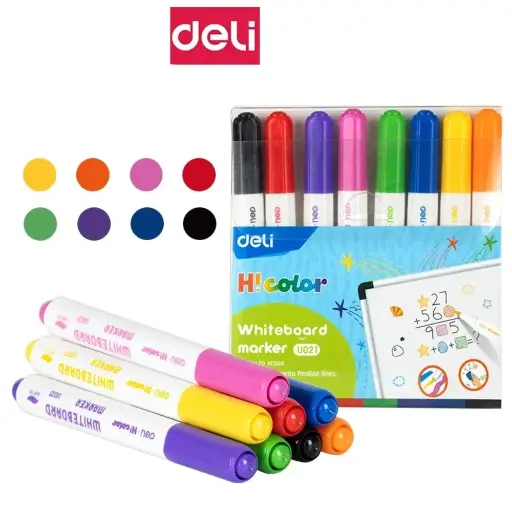[U021] Jeu De 8 Marqueurs Tableau Deli U021 Assorties