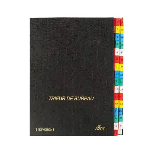 [001048] Trieur De Bureau Numérique 31 Simili Sicla Noir