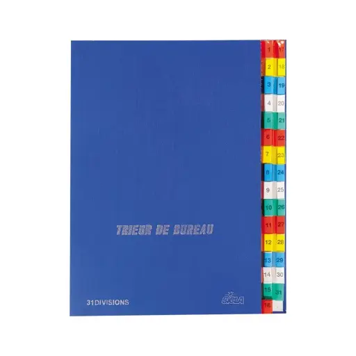 [001049] Trieur De Bureau Numérique 31 Simili Sicla Bleu France