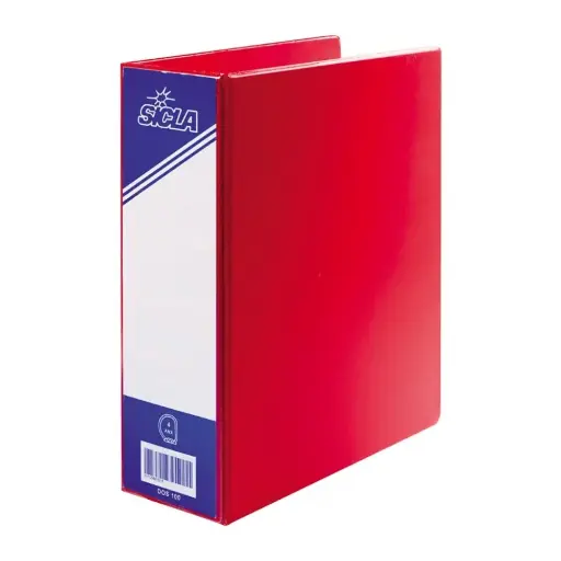 [D27] Classeur 4 Anneaux 36x26 Person. 8 CM Sicla Rouge