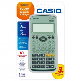 Calculatrice Casio Scientifique Fx-92+ Spéciale Collége