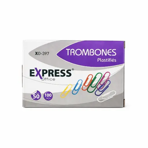 [XO-397] Boite Trombones Plastifiée 50mm Express