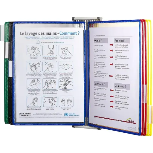 [414109] Support Kit Mural Tarifold 10 Pochettes Assorties A4 414109