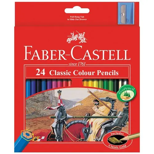 [FC115854] Paquet 24 Crayons De Couleur Faber Castell Long Classic 115854