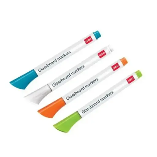 [1903906] Jeu De 4 Marqueur Nobo Néon Assorties Pour Tableau En Verre  1903906