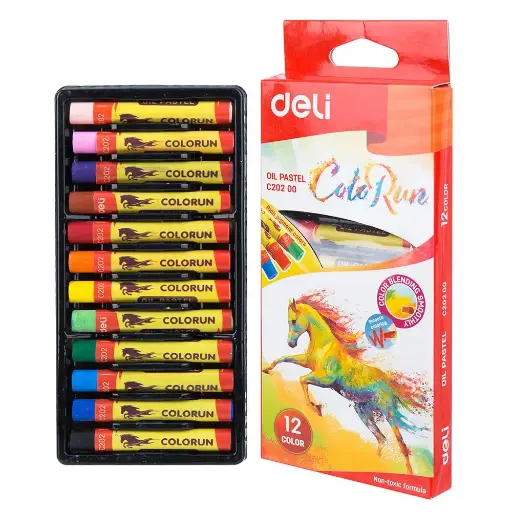 [Ec20200] Paquet 12 Crayons De Couleur Huile Deli Pastel Ec20200