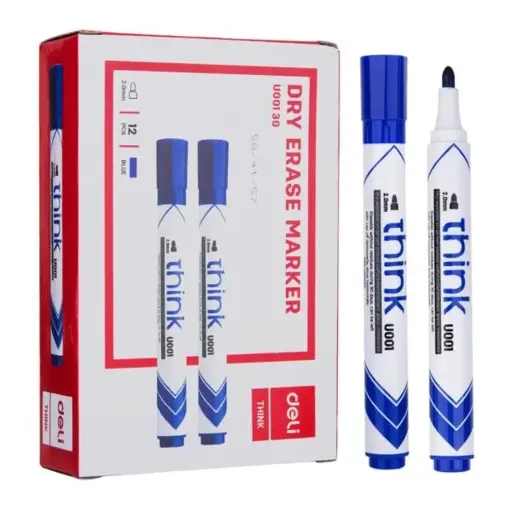 [Eu00130Bl] Marqueur Tableau Deli Think Eu00130Bl Bleu Rond