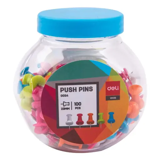 [E0054] Boite Punaises Epingles Deli E0054 100 Piéces