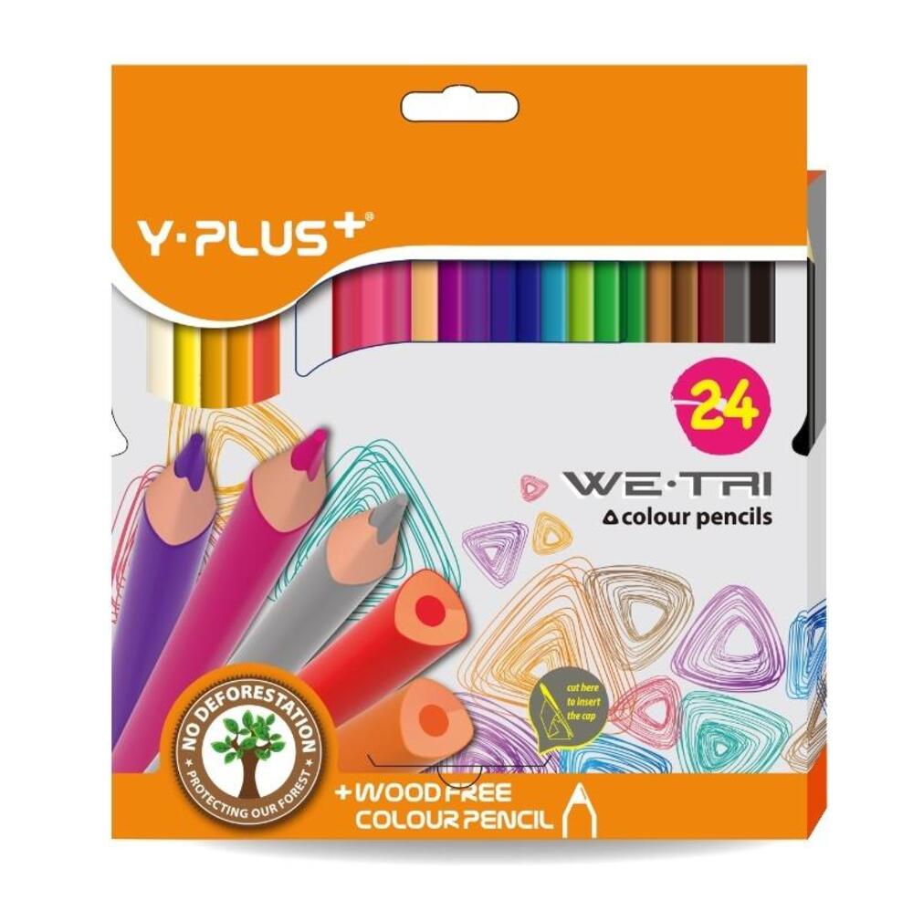  Paquet 24 Crayons De Couleur Y-PLUS+ WE-TRI 