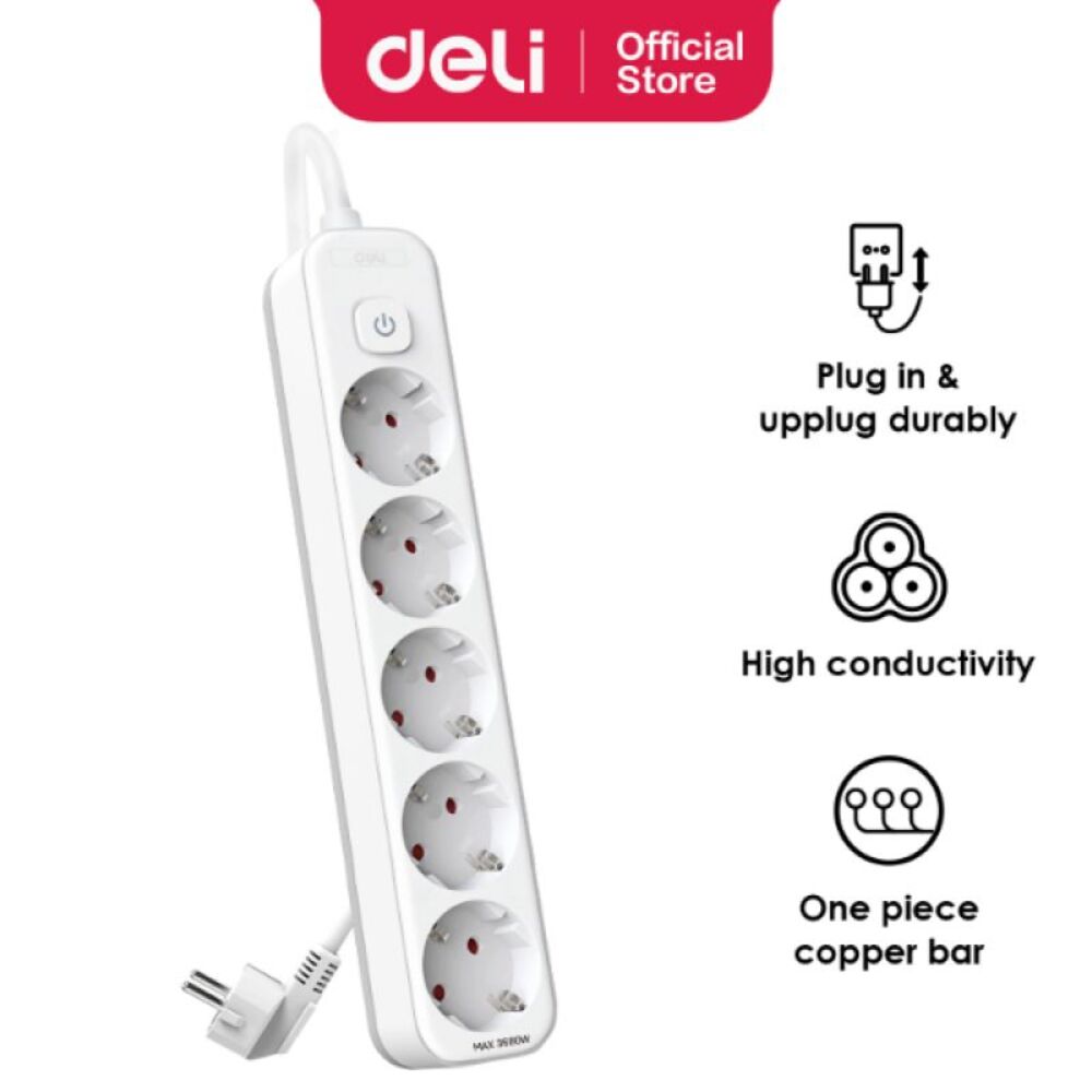 Multiprise Rallonge Electrique 5 Prises Deli ET437 