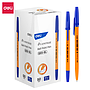 Paquet 50 Stylos A Bille Deli P1-Vintage Q6S-BL 0.7mm Bleu  